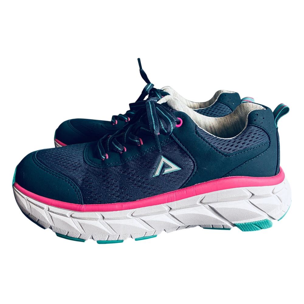Nurse Mates ALIGN 8M Women’s Slip Resistant Nursing Work Sneakers Navy Pink Teal